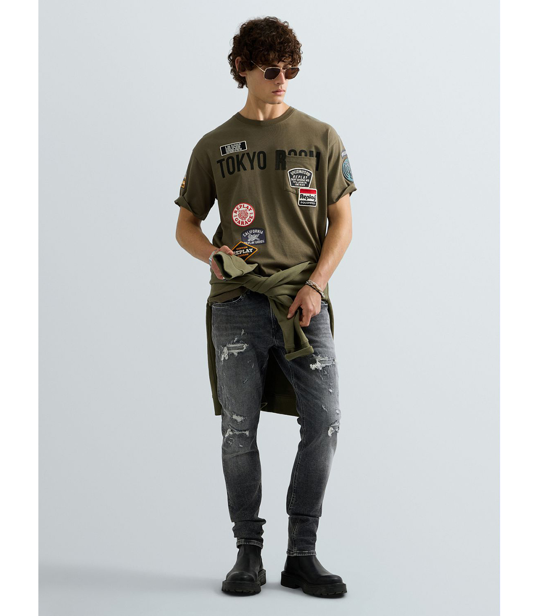 TOKYOパッチ リラックスTシャツ 詳細画像 モスグリーン 2